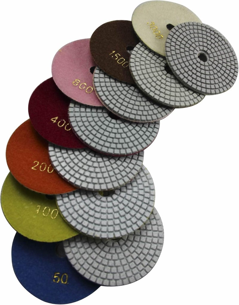 Konfor 3 inch Wet Diamond Polishing Pads to Polish Granite Stone Marble Concrete Travertine Terrazo - Image 1